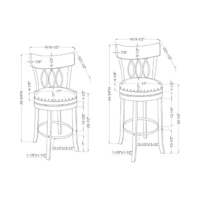Set Of 2 24" Darlowe Swivel Counter Height Barstools - HOMES: Inside + Out 6 Set Of 2 24" Darlowe Swivel Counter Height Barstools - HOMES: Inside + Out - Image 4