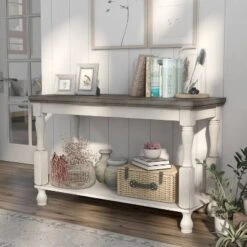 Philoree Farmhouse Console Table Antique White - HOMES: Inside + Out 12 Philoree Farmhouse Console Table Antique White - HOMES: Inside + Out -HOMES: Inside + Out GUEST f9df6a59 0c31 48e4 bbc4 e12353bc9742