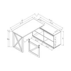 Sevyn Transitional L Shape Desk Walnut Oak - HOMES: Inside + Out -HOMES: Inside + Out GUEST fa2121a3 b69f 474f a720 d357e1ded7e9