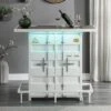 Locust Bar Table With Seven Color LED Strip White - HOMES: Inside + Out