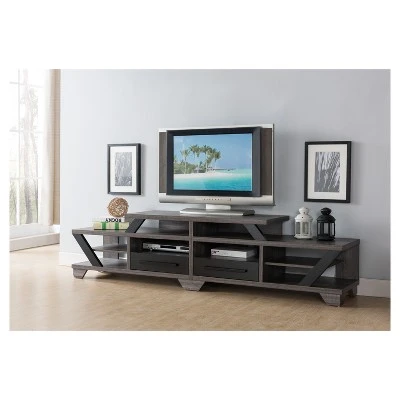 Harla Contemporary TV Stand For TVs Up To 80" Distressed Gray/Black - HOMES: Inside + Out 3 Harla Contemporary TV Stand For TVs Up To 80" Distressed Gray/Black - HOMES: Inside + Out